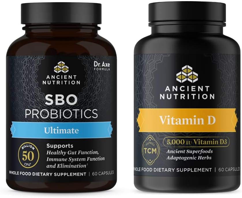 Antigua Nutrición SBO Probióticos Capsules, Ultimate, 60 Cuenta + cápsulas de vitamina D, 90 Cuenta