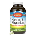 Carlson - Calcio &amp; Magnesio Gels, 2:1 Calcio a Magnesio Ratio, 200 mg Suplemento de calcio, 100 mg Suplemento de magnesio, Soporte de huesos, Producción de energía, 250 Softgels