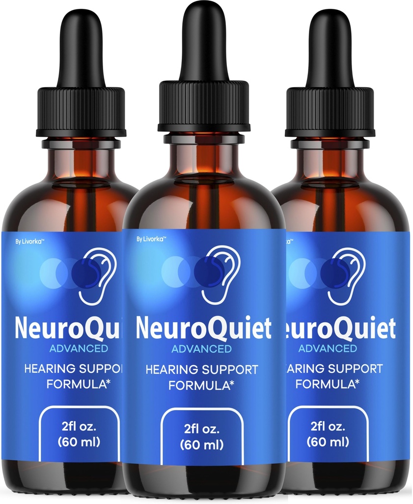 (3 Pack) NeuroQuiet Drops - Official NeuroQuiet Daily Hearing Support All Natural Clean Liquid Advanced Formula for Ear Health, Auditory Clarity & Inner Ear Balance Reviews, 3 Bottles for 3 Months