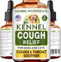 Tratamiento de la tos de Kennel líquido - Supresor de tos para perros " gatos - Sootro de garganta - Alivio de la tos de mascotas secos, húmedos " para todos los pechos - Collapse Trachea " Cat Asthma Support - Made in USA - 2 Fl Oz
