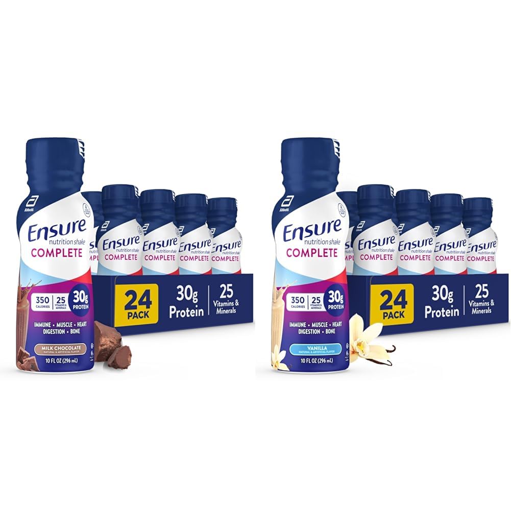 Asegurar Afeitar Nutrición COMPLETO con 30g Proteína, Nutrientes de Salud Inmune, Sabores de Chocolate y Vainilla, Pack de 24 (10 fl oz)