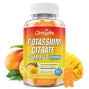 Potasio Citrate Gummies, Suplemento de Potasio Alto Gummies 1200 mg para Adultos &amp; Niños, Apoyo Leg Cramps &amp; Muscle Health, Vegan, Mango Flavor 60 Con