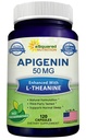 aSquared Nutrition Apigenin 50mg &amp; L-Theanine 200mg - 120 Capsules - Suplemento de apigenina Pills for Sleep and Relaxation - Natural Bioflavonoid Extract Found in Chamomile Tea