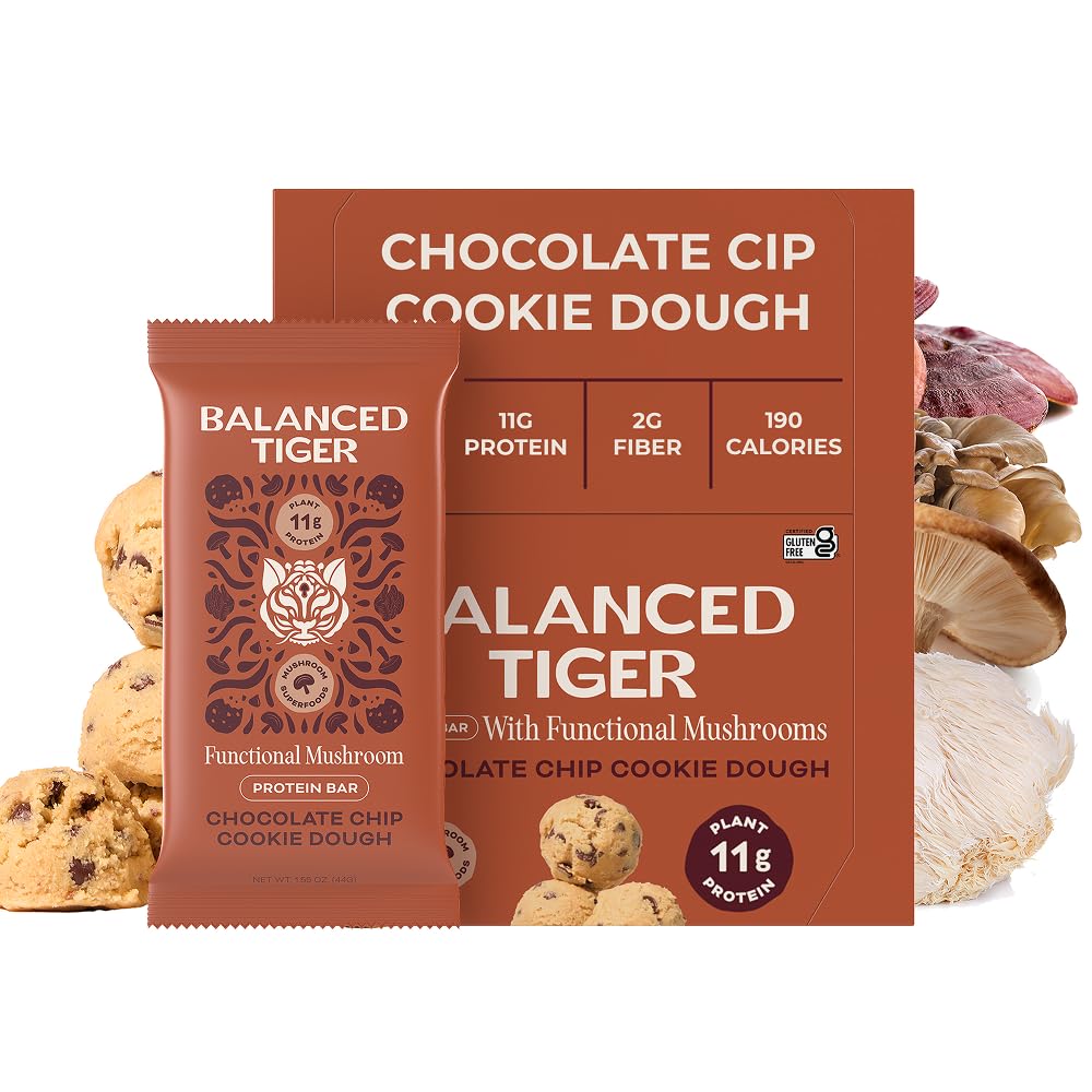 Organic Functional Mushroom Vegan Protein Bares Silencio Made in USA ← Dose Full Dose (1500mg) Lions Mane, Chaga, Reishi & Cordyceps Bares ← Plant Protein Bares w / Adaptogens & Superfoods ← Chocolate Chip Cookie Dough