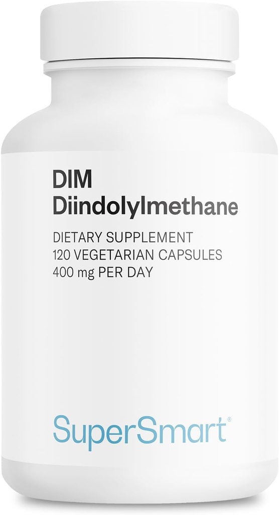 Supersmart - DIM Suplemento 400mg por día (Diindolylmethane) - Saldo natural para hombres " mujeres que viven sin gluten " - 120 cápsulas vegetarianas
