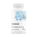 THORNE - Zinc Bisglycinate 15 mg - Suplemento Zinc altamente absorbible - Apoyos Sistema Inmunitario, Ojo, Esquía y Salud Reproductiva* - Certificado de Terceros - Gluten, Leche &amp; Soy-Free - 60 cápsulas