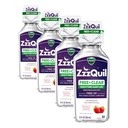 ZzzQuil, Nighttime Sleep Aid Liquid, LIBRE DE Alcohol &amp; Artificial Dyes, 50 mg Diphenhydramine HCl, No1 Sleep Aid Brand, Fall Asleep Fast, Non-Habit Forming, Soothing Berry Flavor, 12 FL OZ (Pack of 4)