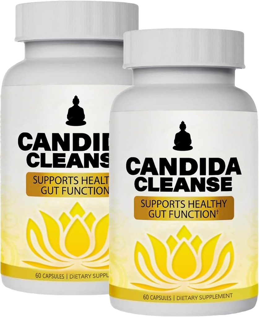 CandiFresh Candida Cleanse - Gut & Colon Support, Natural Herbal Formula, Include Oregano Leaf, Wormwood, Black Walnut, Caprylic Acid-1, 60 cápsulas (2)