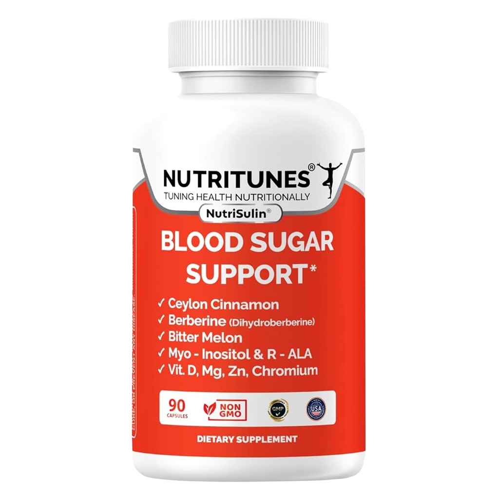 Complejo de azúcar en sangre con bereberina, canela de Ceylán, cromo Panax Ginseng " – apoya el metabolismo saludable del azúcar – 90 nutriSulin Suplemento cápsulas