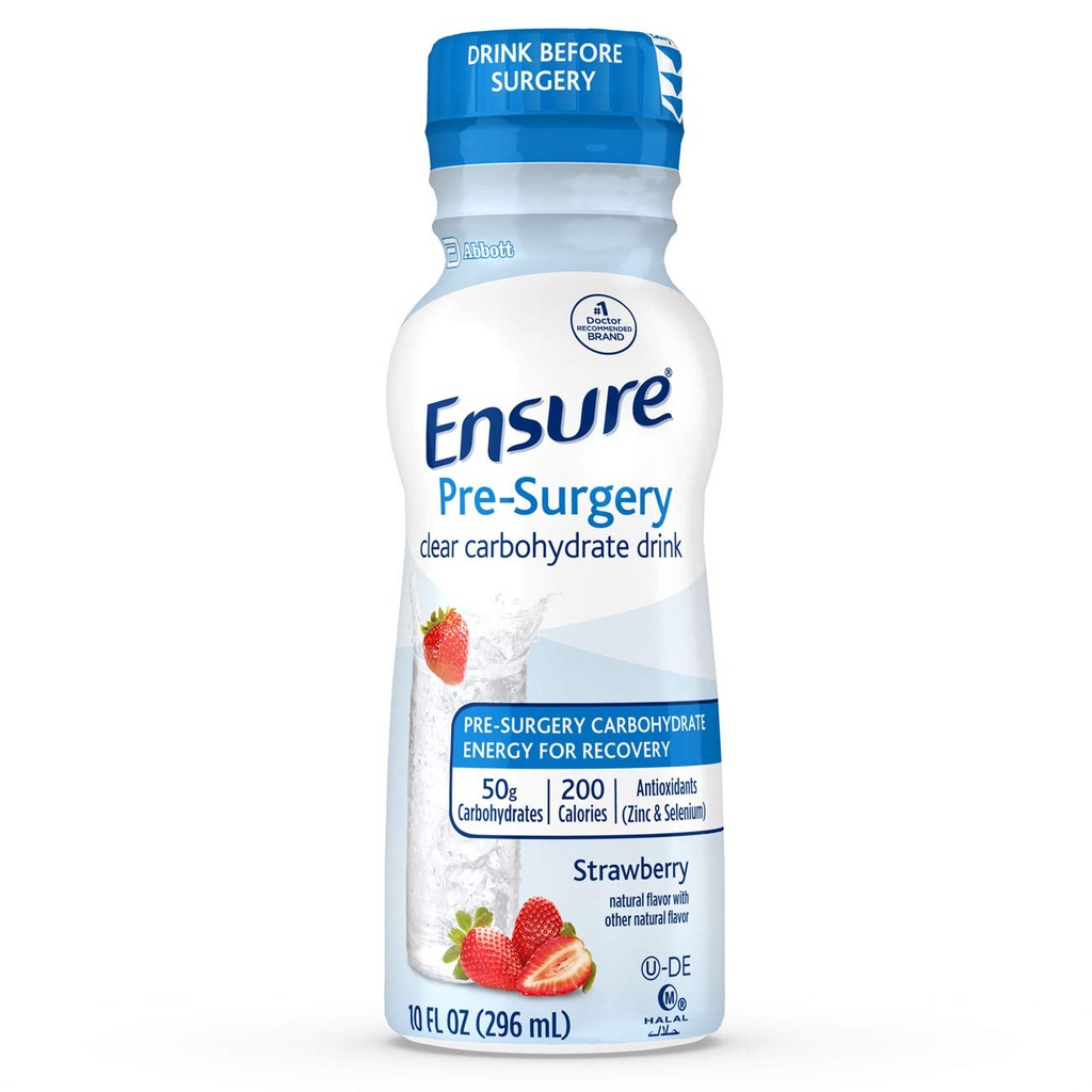 Asegurar Bebida de Carbohidratos, Fresa, 10 fl oz, 4 Conde