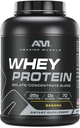 Increíble Muscle 100% Whey Protein Powder *Fórmula avanzada con Whey Protein Isolate como un Ingrediente primario junto con Concentrado de Proteína ultra filtrada (Banana, 5 Lb)