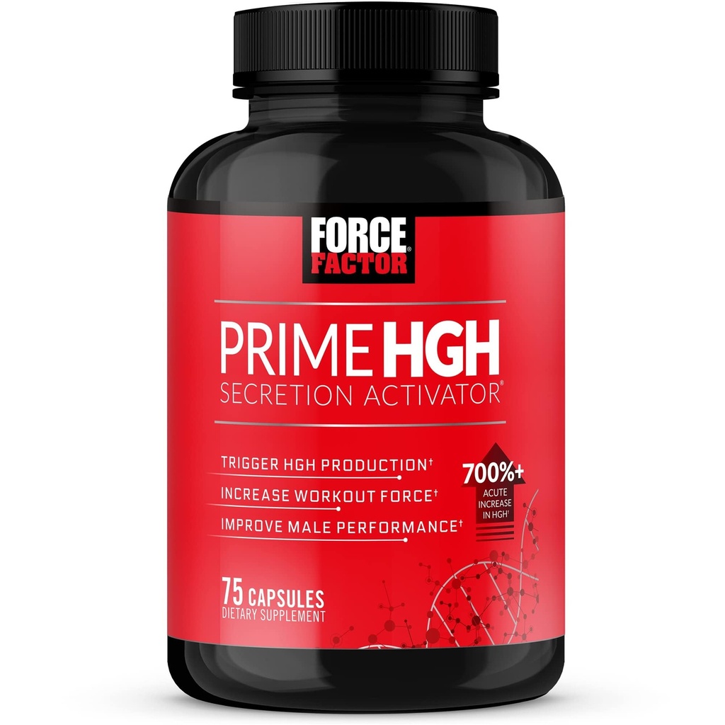 Factor de fuerza Primer HGH activación de la secreción, HGH suplemento para hombres con alfa auditado clínicamente para ayudar a desencadenar la producción de HGH, aumentar la fuerza de entrenamiento y mejorar el rendimiento, 75 cápsulas