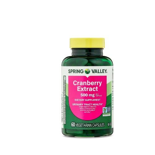 Spring Valley Cranberry Extract Vegetarian Capsules, 500mg, 60 Cuenta + Dri Store Sticker.