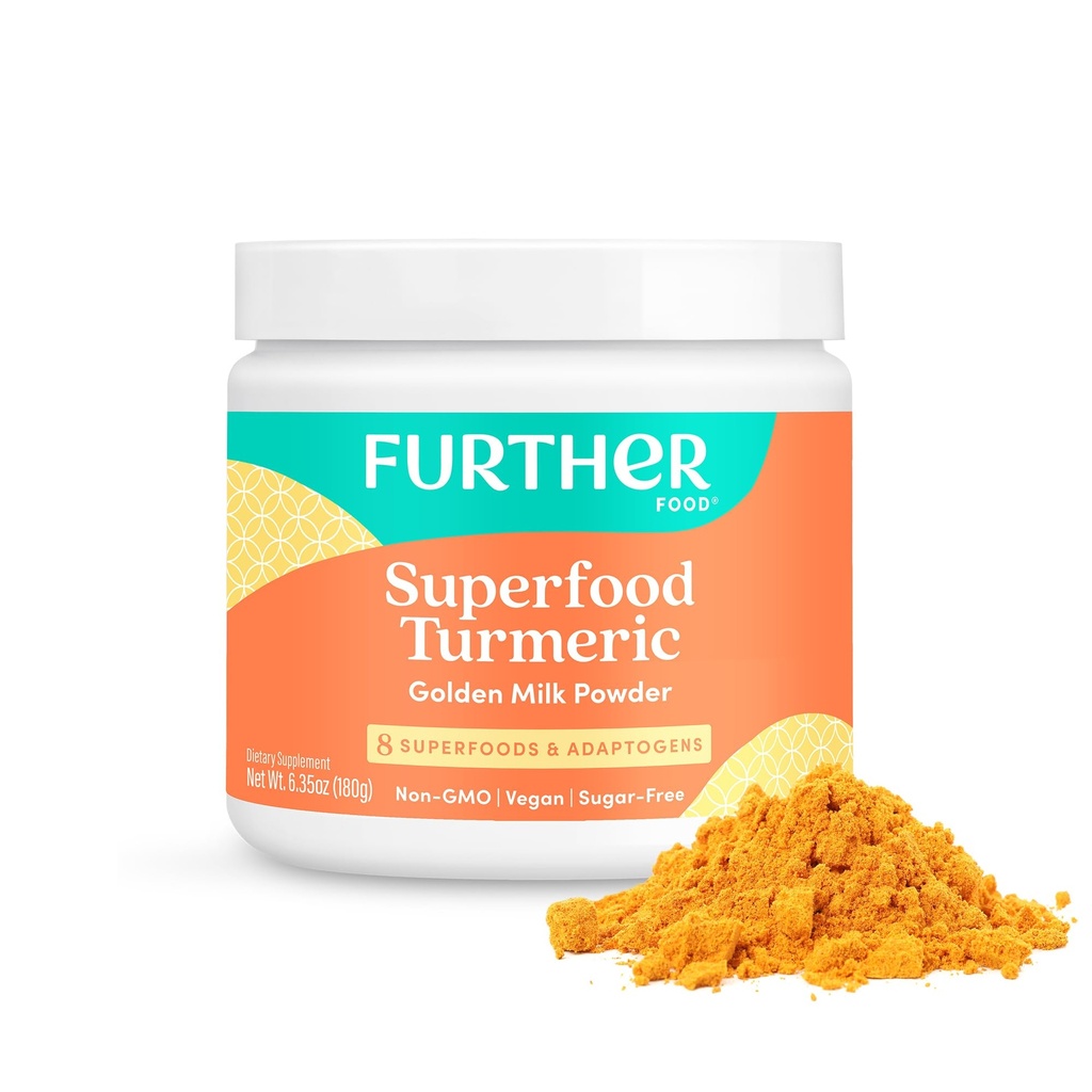 Más alimentos Mejor leche de oro Turmérico Polvo Turmérico Orgánico, Canela, Ginger &amp; Black Pepper Maximum Absorption Joint Health, Gut Health, Sugar-Free, Vegan, Keto (6.35 oz)