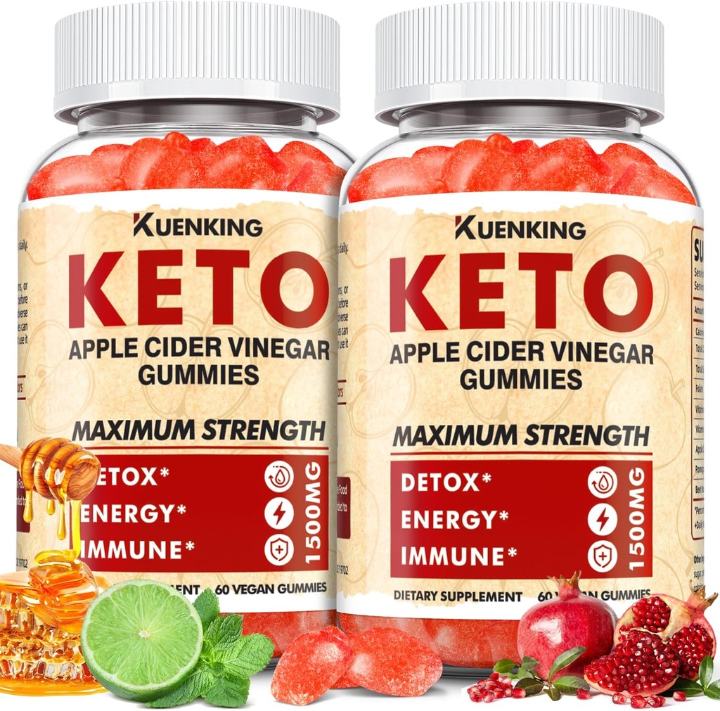Keto ACV Gummies – Apple Cider Vinegar con Madre, Metabolismo Apoyo– con Vitamina B6 &amp; B12 – Vegan, No-GMO – apoya el bienestar diario – 120 cuenta