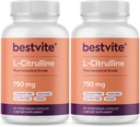 BESTVITE L-Citrulline 750mg per Capsule (240 Vegetarian Capsules) (120 x 2) - No Stearates - No Silica - No Fillers - No GMO - Gluten Free - Vegan