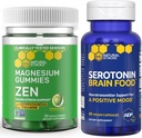 NATURAL STACKS Magnesio Zen Citrate Gummies + Serotonin Brain Food Bundle - Supports a Positive Mood & Stress Relief - 90 Pieces