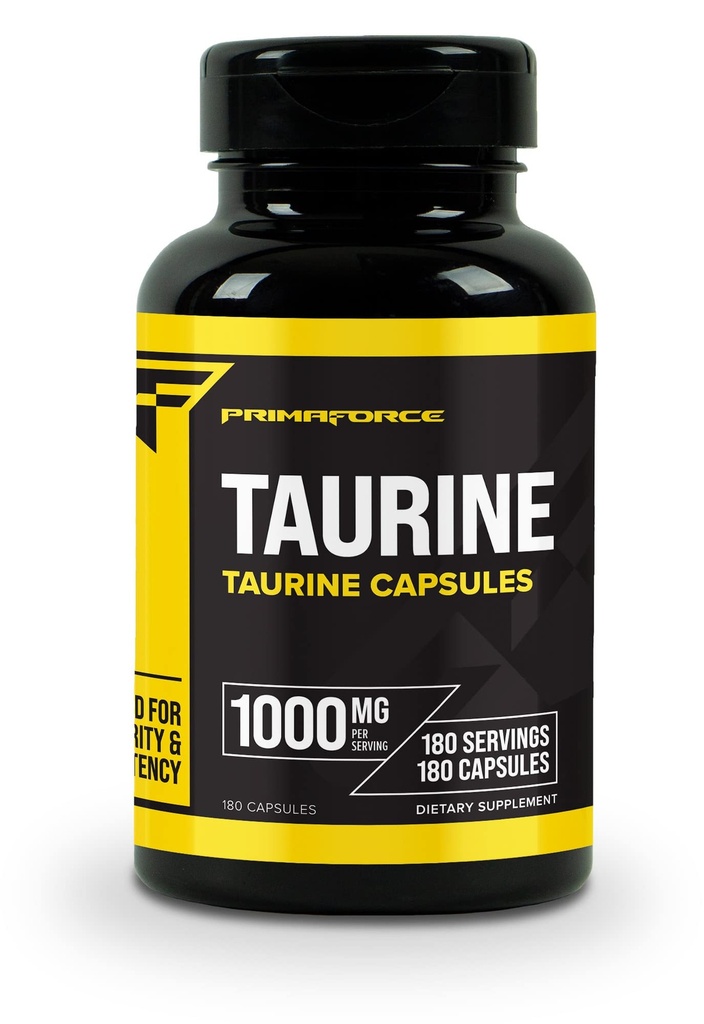 Primaforce Taurine 1000mg Capsules, 180 caps, no GMO &amp; Gluten Suplemento gratuito