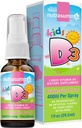 Nutrasumma Niños Vitamina D3 400 UI Spray Bubble Gum Flavor-1oz- Naturalmente Alta Absorción Tarifa Soporte Boosts Bono Sistema Inmune Suplemento Vitamina