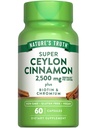 La verdad de la naturaleza Ceylon Cinnamon Capsules ← 2500mg  durable plus Chromium and Biotin Silencio 60 Conde ← Vegan, No GMO &amp; Gluten Free Supplement