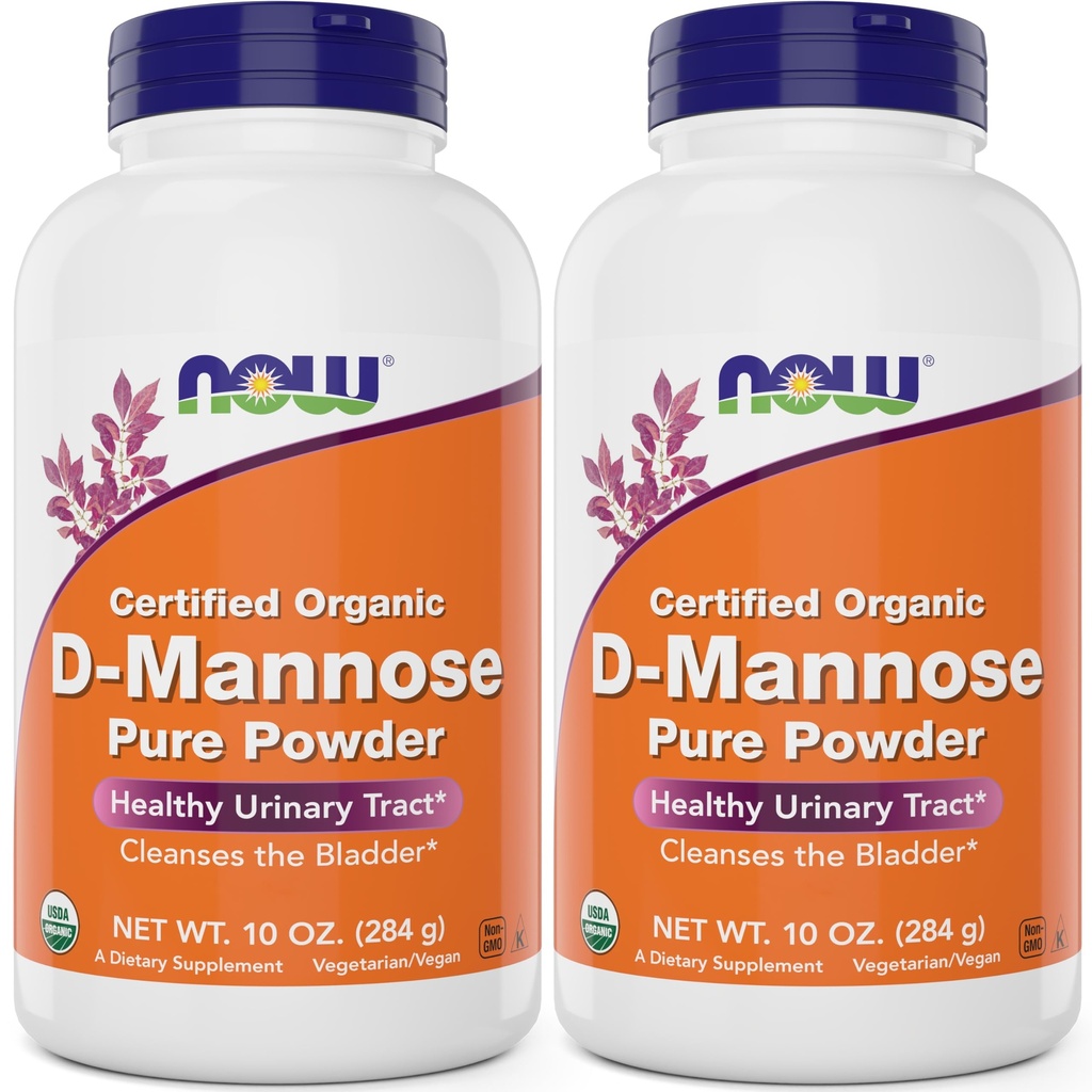 AHORA Alimentos Puro, Orgánica D-Mannose 10 oz Powder (Pack of 2) - Limpia vejiga y Tracto urinario Salud Suplemento - No GMO - Vegan Friendly - 2000mg / 2 Gramos por Serving