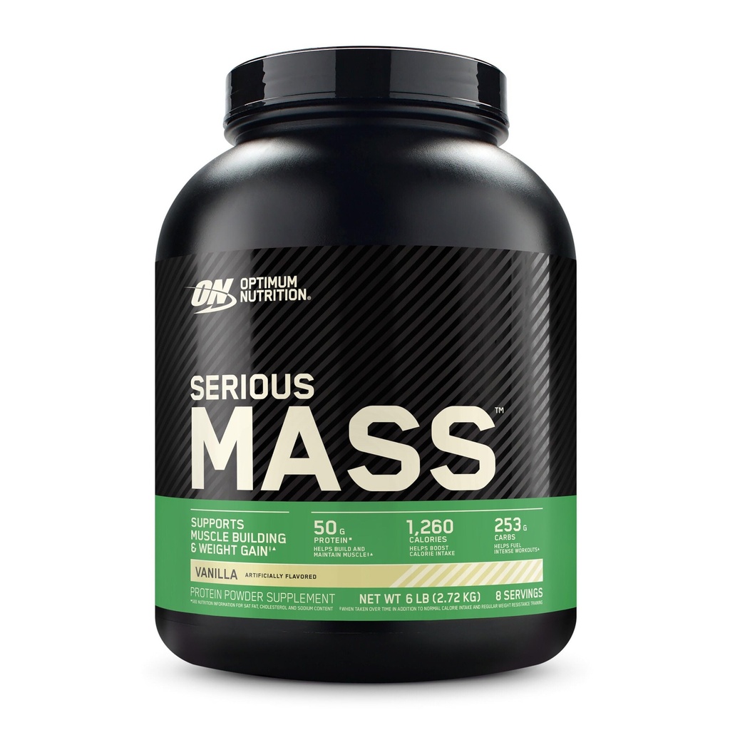 Optimum Nutrition Grave Mass, Weight Gainer Protein Powder, Mass Gainer, Vitamina C y Zinc para Immune Support, Creatine, Vanilla, 6 libras (Packaging May Vary)