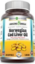 Increíble Omega Norwegian Cod Liver Oil 1000 Mg Softgels Suplemento Ø Omega-3, EPA, DHA, Vitamina A, D & Vitamina E (Orange  durable 250 Conde)