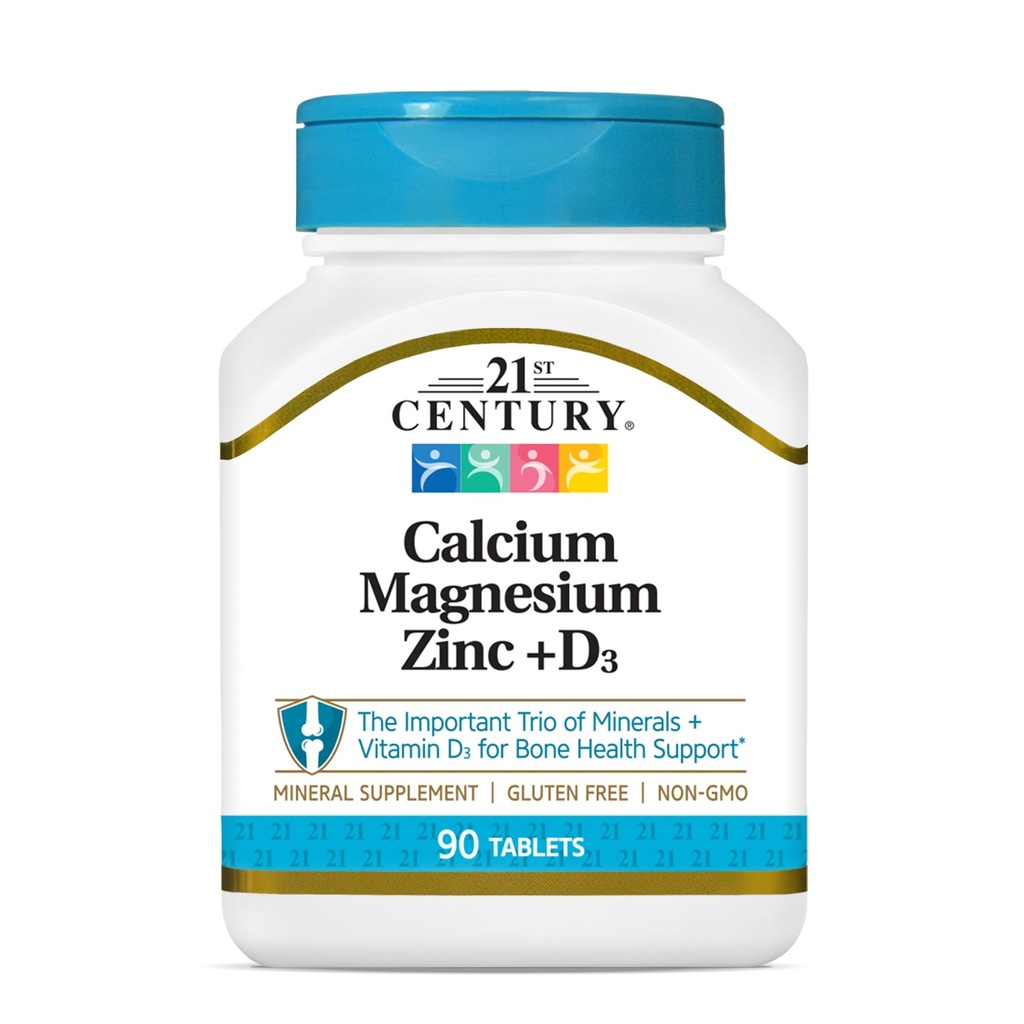 21st Century Cal Mag Zinc +D Tablets, 90 Cuenta