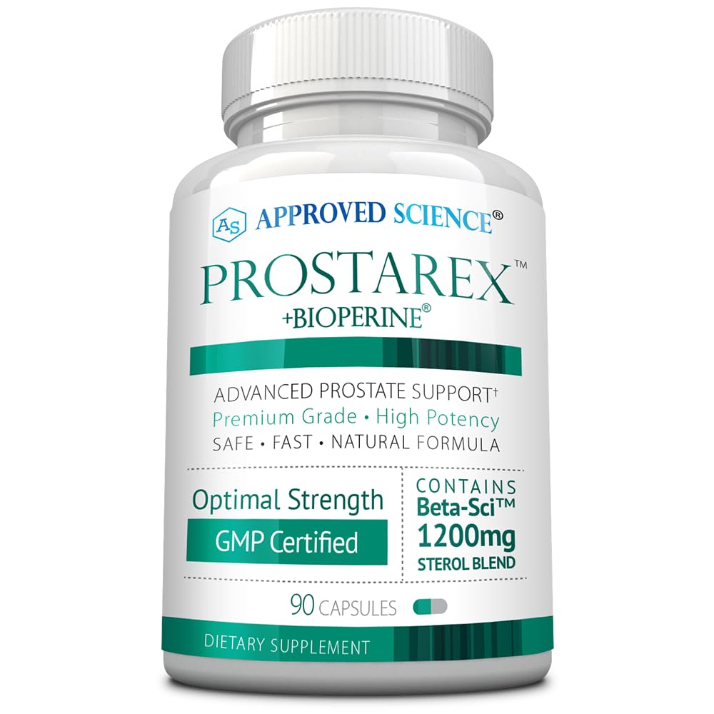 Approved Science Prostarex - Suplemento de próstata - Saw Palmetto, 1200mg Beta-Sitosterol, Bioperina - 90 cápsulas - 1 mes de suministro