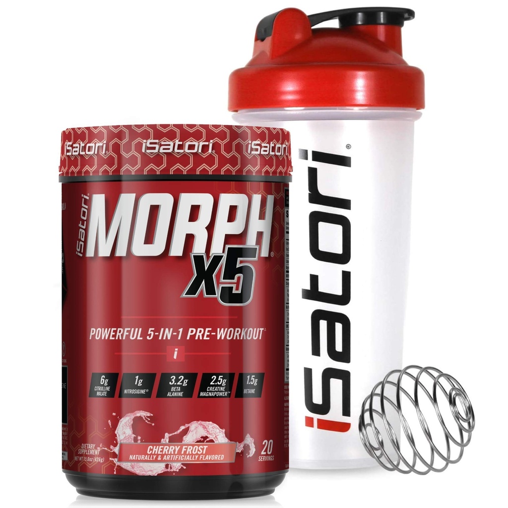 iSatori Morph Xtreme Intenso Pre Workout - Bombsicle (20 Servings) Botella Classic Blender (Clear Bottle with Red Top)