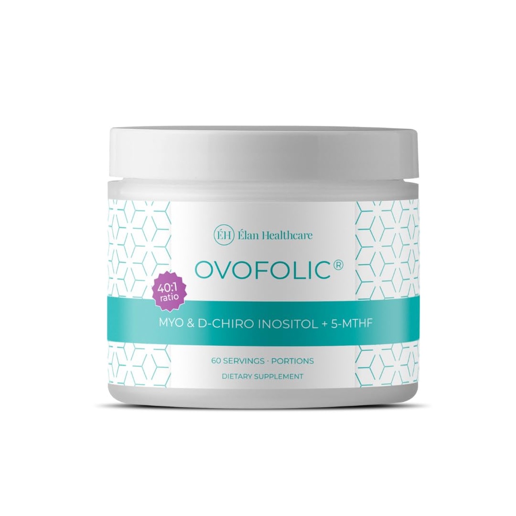 Suplemento PCOS para Mujeres - Fertilidad Boost, Equilibrio Hormonal y Soporte PCOS - Myo-Inositol, D-Chiro Inositol, Folato Activo - Suplementos PCOS de alta potencia (60 Servimientos, 129g Jar)