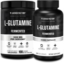 Gato Fábrica L-Glutamina Powder 100 Servings & L-Glutamine Capsules 500mg (240 cápsulas) para Post Workout Muscle Recovery, Immunity, Digestive Health