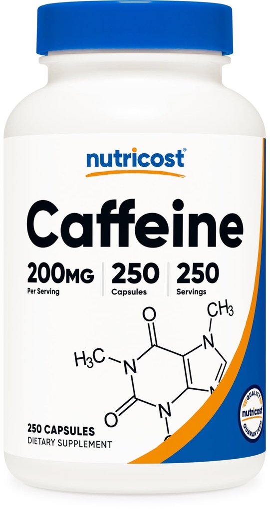 Nutricost Caffeine Pills, 200mg Por Serving (250 Caps)