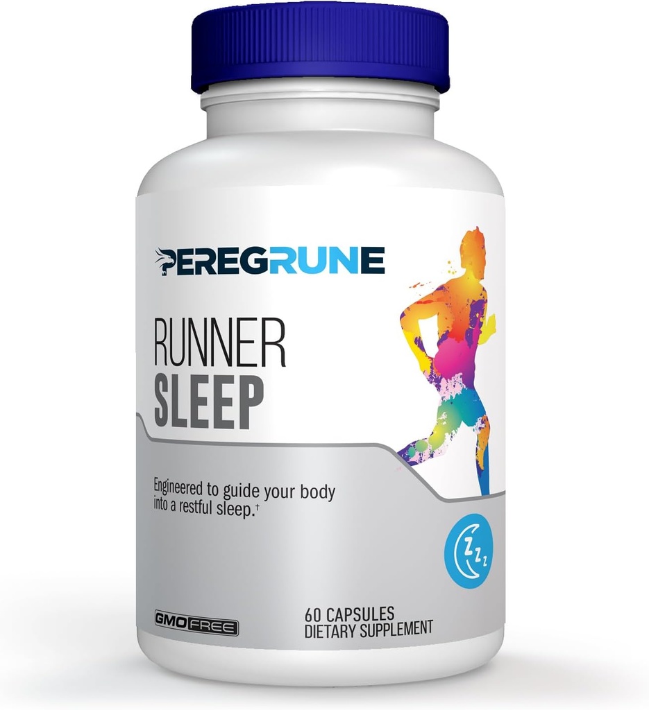Suplemento de sueño para los corredores con L-Theanine, GABA, Magnesium, Melatonin, y las hierbas de la naturaleza vivieron el descanso, la recuperación y la relajación 60 cápsulas