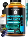 Suplementos de equilibrio de hormonas líquidas para el alivio del PMS de las mujeres - Apoyo a la menopausia - PMS Suplementos Chasteberry, Black Cohosh para Flashes calientes, Dong Quai & Probiótico