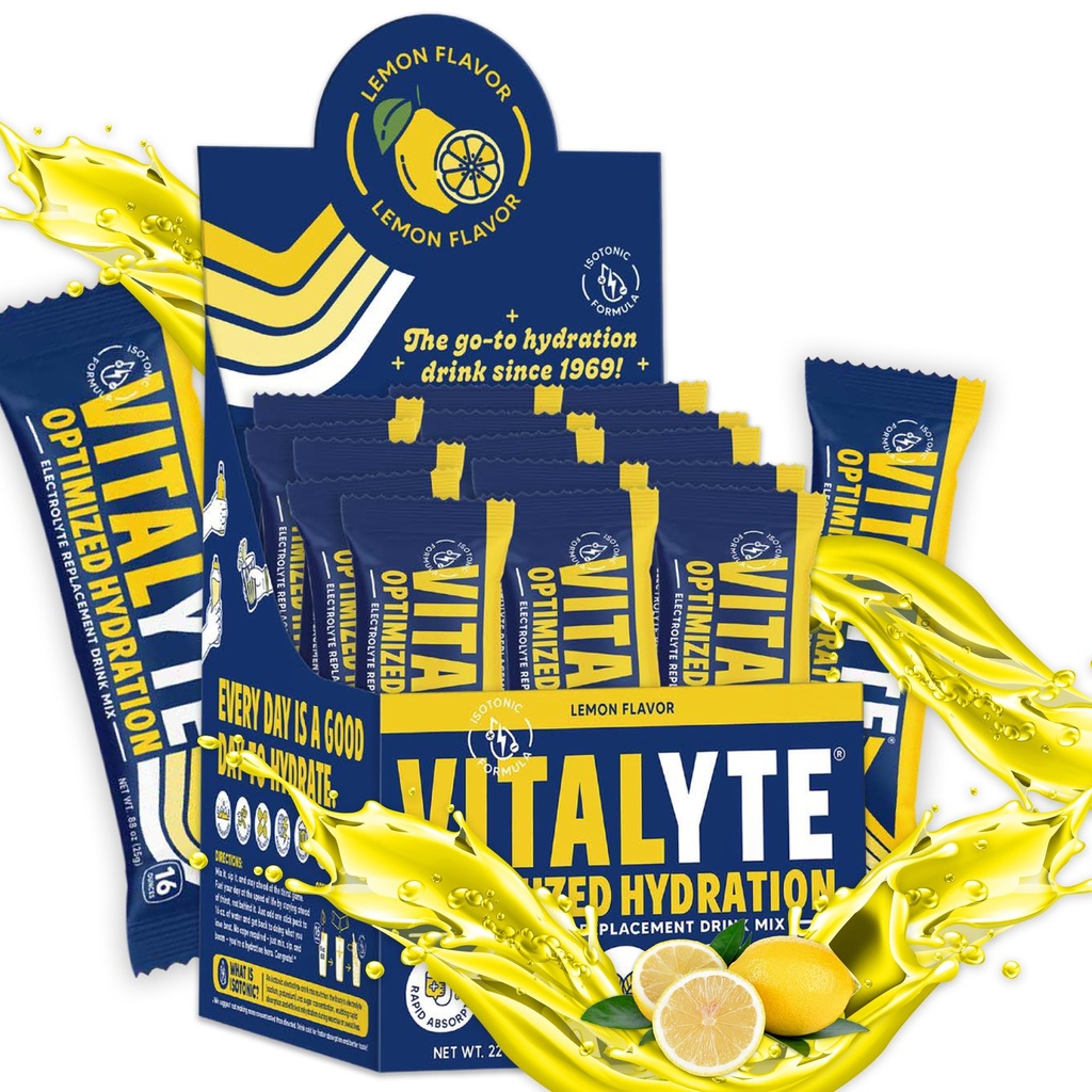 Vitalyte Electrolytes Packets Isotonic Sports Drink ¦ Electrolytes Powder Packets Sports Nutrition Electrolyte Replacement Drinks Dehydration Relief Packets