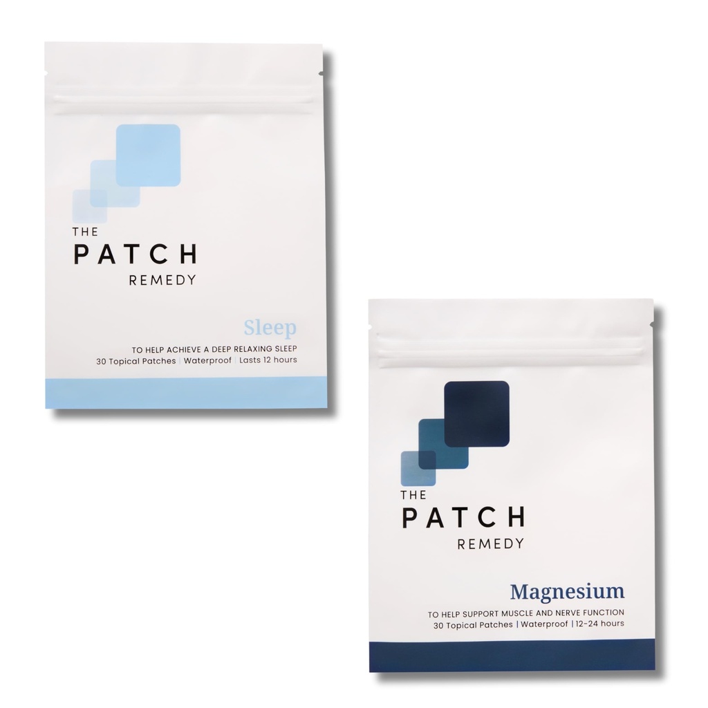 The Patch Remedy Sleep &amp; Magnesium Bundle - (60 Patches) Natural Melatonin-Free Sleeping Patch &amp; Magnesium Glycinate Patch Kit