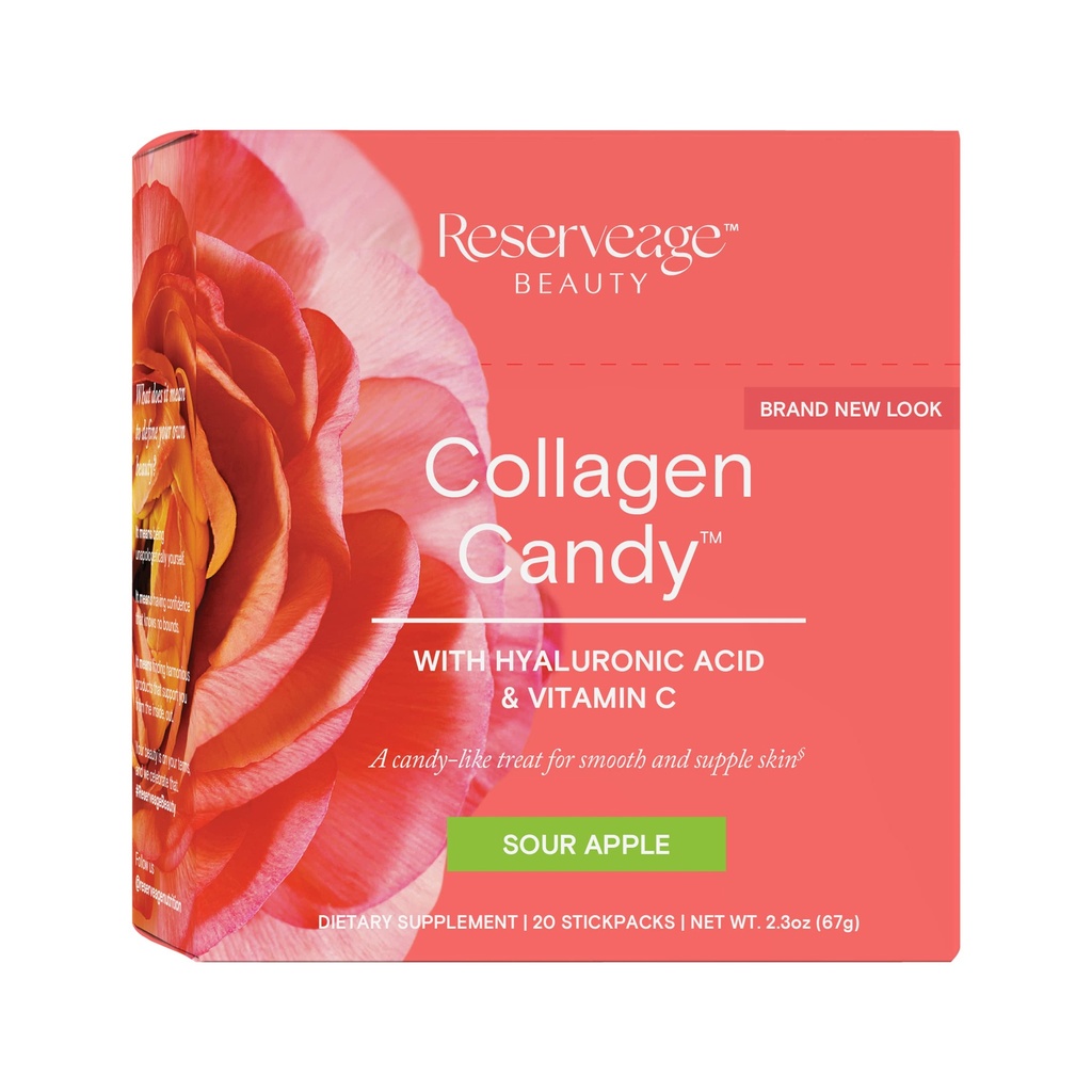 Collagen Nutrition Collagen Candy, Collagen Supplement for Skin Care, Hair Growth, Collagen Booster for Nail Care, Supports Elastin Production, Paleo y Keto, Sour Apple, 2.3 Ounces (20 Servings)