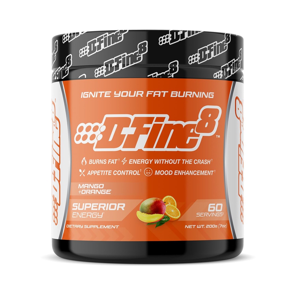 Thermogenic Pre-Workout Energy Powder &amp; Shredding Supplement, Boost Energy Mood & Focus, Sugar Free, Contains Senactiv, Endurance, 300mg Caffeine, N-Acetyl-L-Tyrosine (Mango Orange)