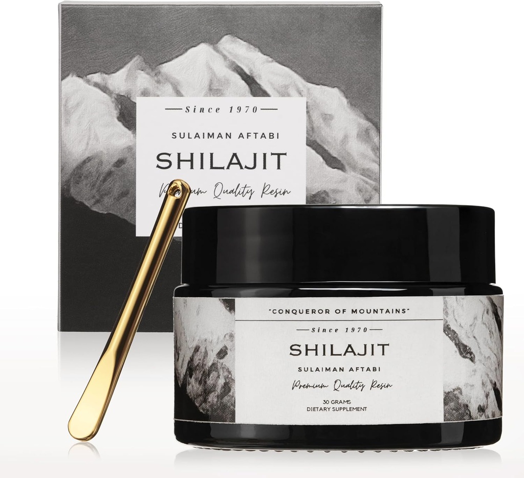Himalayan Sundried Shilajit TENIDO Sulaiman Aftabi TENIDO Desde 1970 TENIDO 100% Pure Gold Grade Resin with Fulvic Acid > 85+ Trace Minerals TENIENDO Equilibrio hormonal, Energía > Enfoque TENIDO 30 Grams ANTE 2 Mes de Suministro