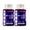 Melatonina Vitamática 10 mg Gummies Vegetarianas – Formando no-ábito – 60 Gummies por botella – 2-Pack (Total 120 Gummies Vegan)