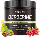 Suplemento bereberina 1500mg Orgánico - 90 Días Suministro Metabólico Complejo de Soporte - Ingredientes Botánicos Naturales Ceylán Cinnamon " Citrus Bergamot -Fórmula Científica - Fácil 2 cápsulas diarias (180 cápsulas)