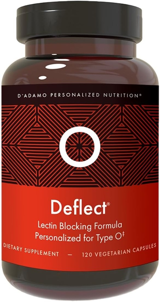 D'Adamo Deflector Personalizado de Nutrición Lectin Blocker (Blood Type O) - 120 cápsulas vegetarianas. Metabolismo Booster. Immune Support. Hecho en Estados Unidos.