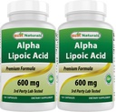 Mejores Naturales - Ácido Lipoico alfa (ALA) - 600 mg (120 Cuenta (Pack of 2))