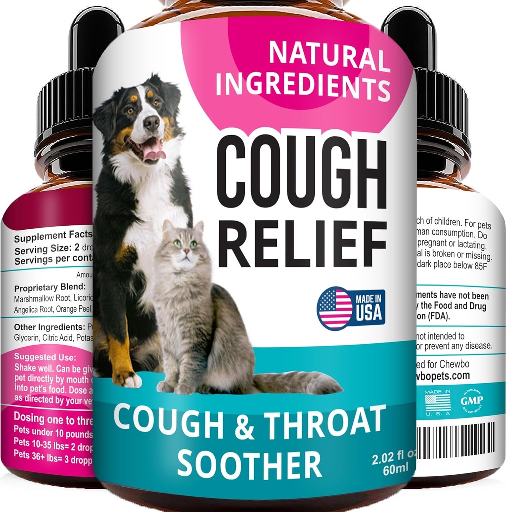 Pisto de Kennel gotas para perros y gatos - 2oz Ped Herbal Remedy - Throat Soother - Homeopathic Respiratory Support - Seca, Wet & Barky Pet Cough and Cat Asthma, Sinus Congestion Treatment - Made in USA
