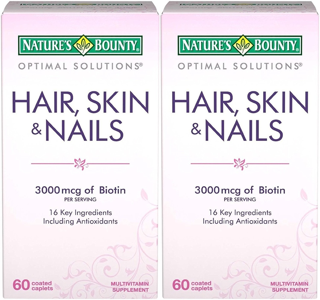 Bounty Optimal Solutions Hair, Skin & Nails Formula, 120 Coated Caplets (2 X 60 Conde)