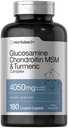 Horbäach Glucosamine Chondroitin MSM Ø 4050 mg Silencio 180 Caplets Silencio con Turmeric Silencio Triple Strength Formula  No GMO &amp; Gluten Suplemento gratuito