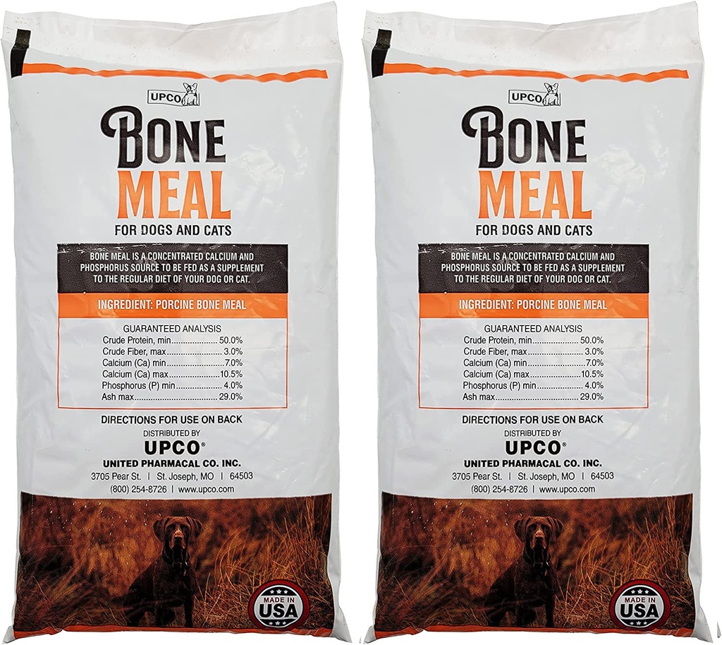 Carbón de carne de hueso para perros y gatos 2 Pack Total 2 libras de carne de hueso de Upco Hecho en EE.UU.
