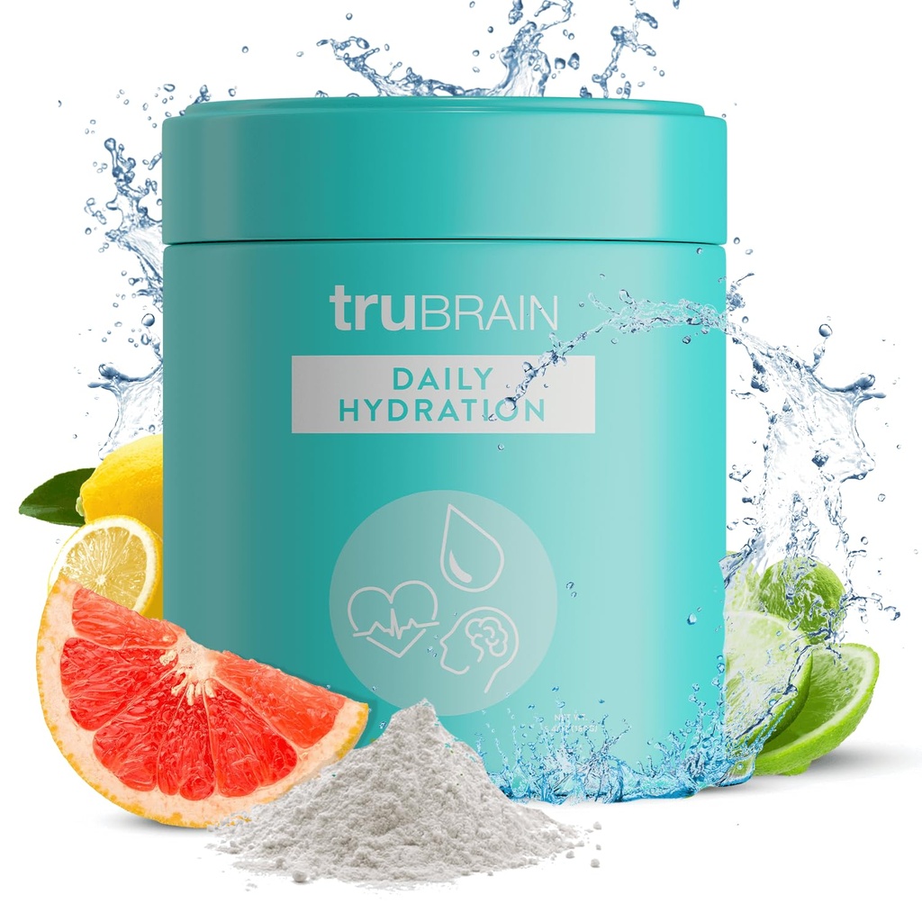 TruBrain Daily Hydration - Enhance Focus and Energy with Electrolyte-Rich Supplement. ¡No te muevas!