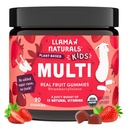 Llama Naturals Niños Gummies multivitamínicos, Vegan, Orgánica con Vitamina D, C & K, Vitaminas de Gummy de Fruto Real Toddler, Suplemento Chewable, Multivitamínico de Alimentos enteros, No Añadido caña de azúcar, Fresa, 90 Ct